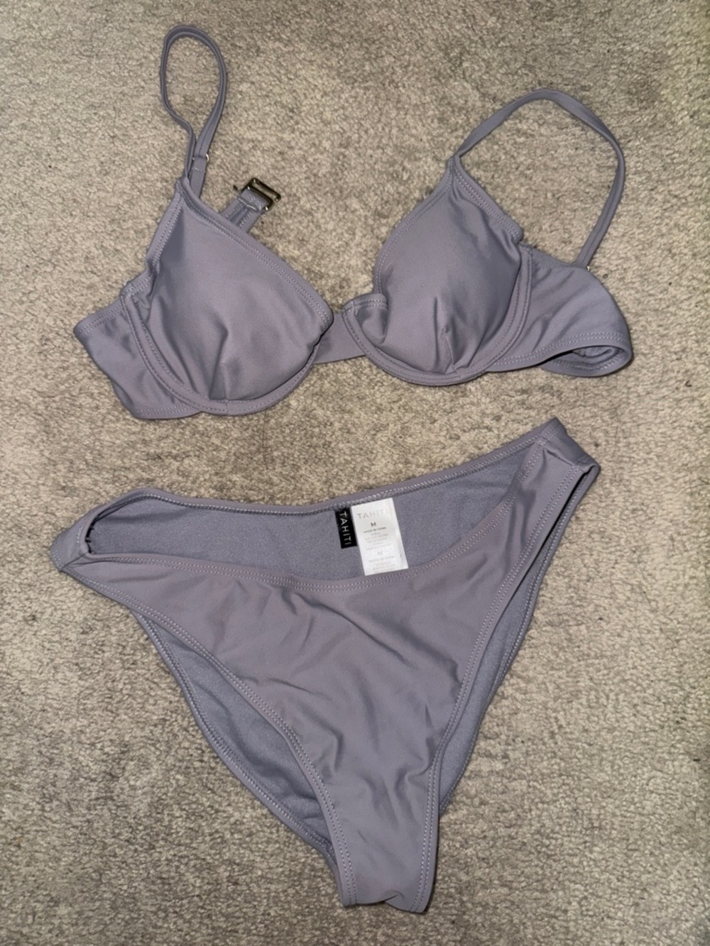 Grey Tahiti Underwire Bikini Set